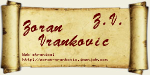 Zoran Vranković vizit kartica
